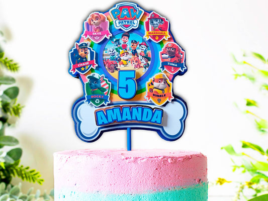 Paw Patrol Birthday Cake Topper 3D