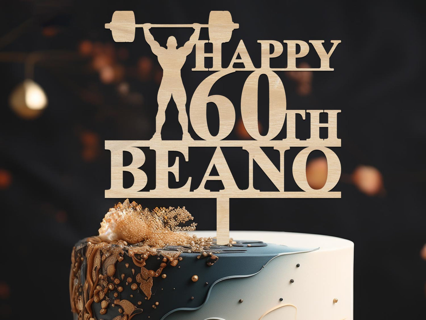 Birthday Cake Topper for Gym Heavy Lifting Fan