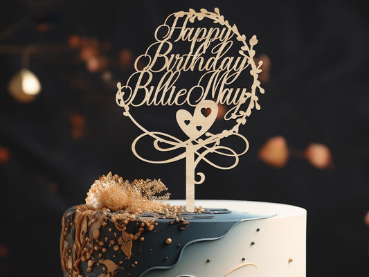 Happy Birthday Cake Topper for Lady