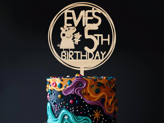 Birthday Cake Topper with Peppa Pig