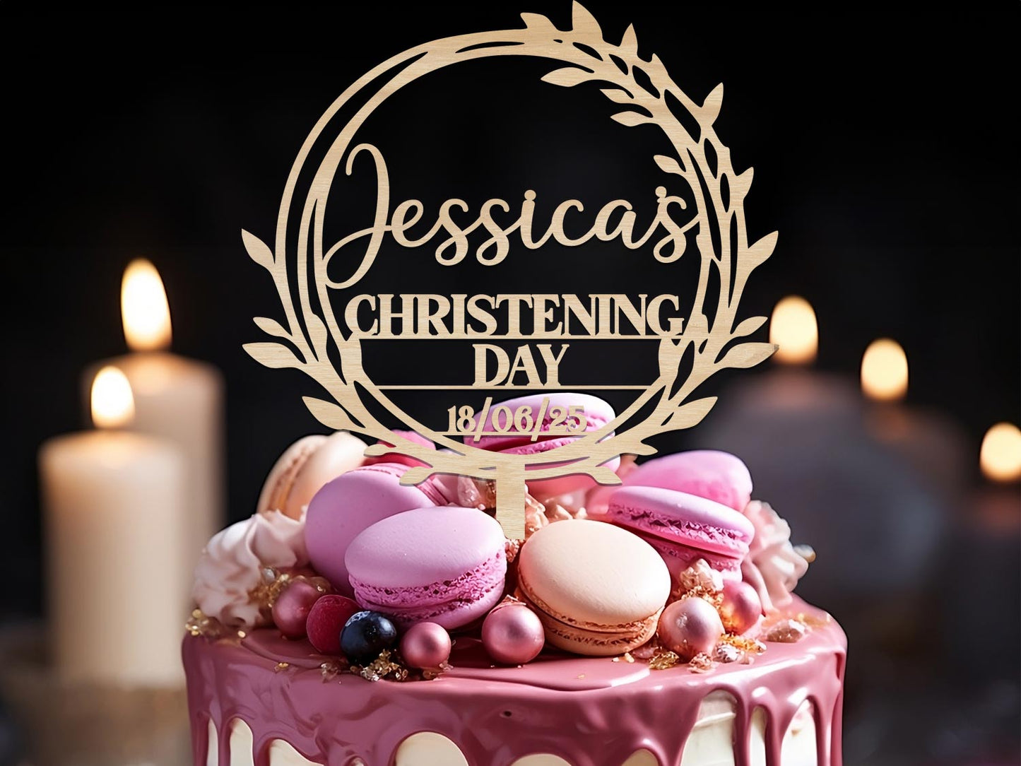 Cake Sign for Christening Day with date
