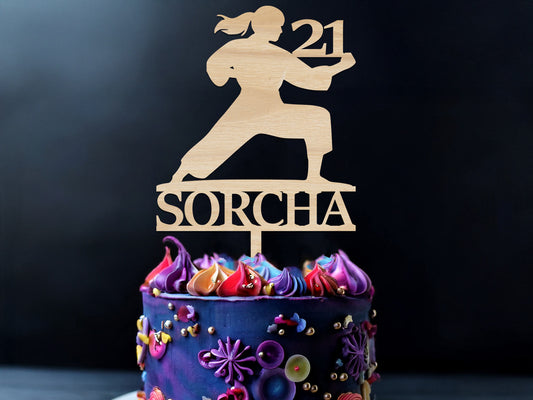 Cake Topper for Birthday Karate Female