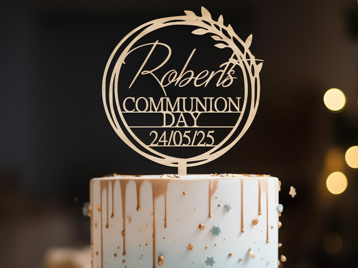 Cake Topper for Communion Day with date