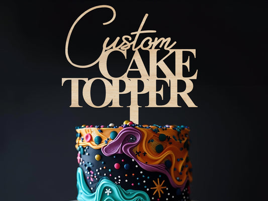 Fully Personalised Custom Wooden Cake Topper