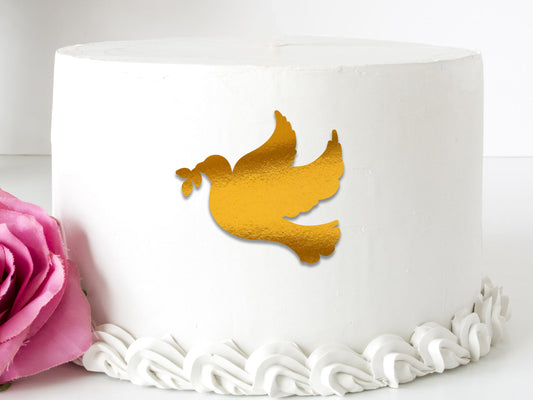 Dove Acrylic Front Cake Topper