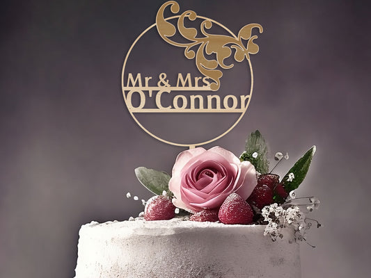 Family Name Wedding Cake Topper