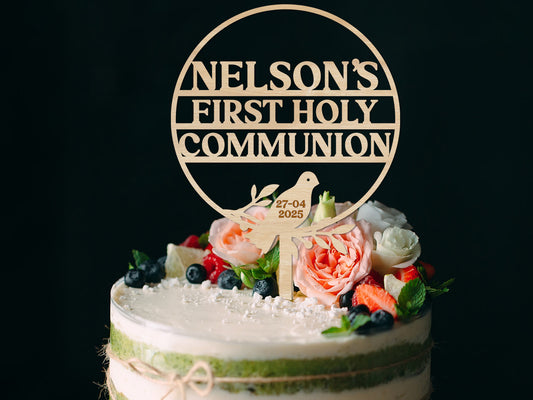 First Communion Cake Topper with date