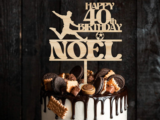 Football Silhouette Birthday Cake Topper Ireland