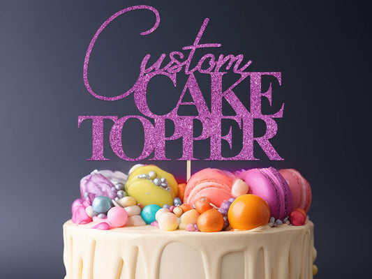 Fully Personalised Glitter Card Cake Topper - any occasion
