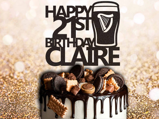 Guinness Birthday Cake Topper Personalised
