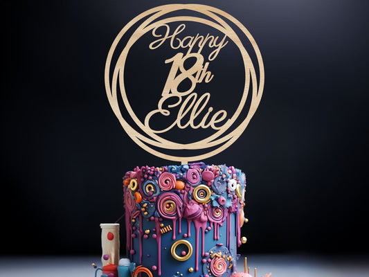 Happy Age Circle Birthday Cake Topper Ireland Dublin Cork