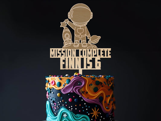 Birthday Cake Topper with astronaut