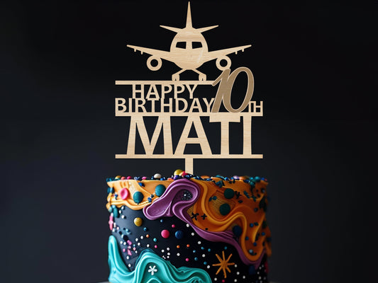Birthday Cake Topper with plane