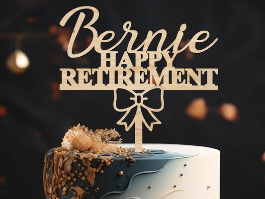 Personalised Happy Retirement Cake Topper