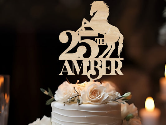 Horse Silhouette Birthday Cake Topper