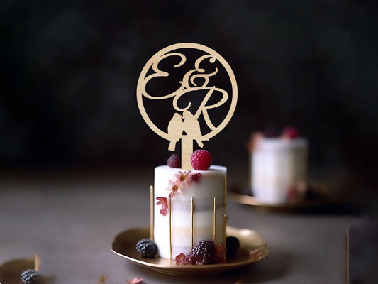 Love Birds Mini Wedding Cake Topper