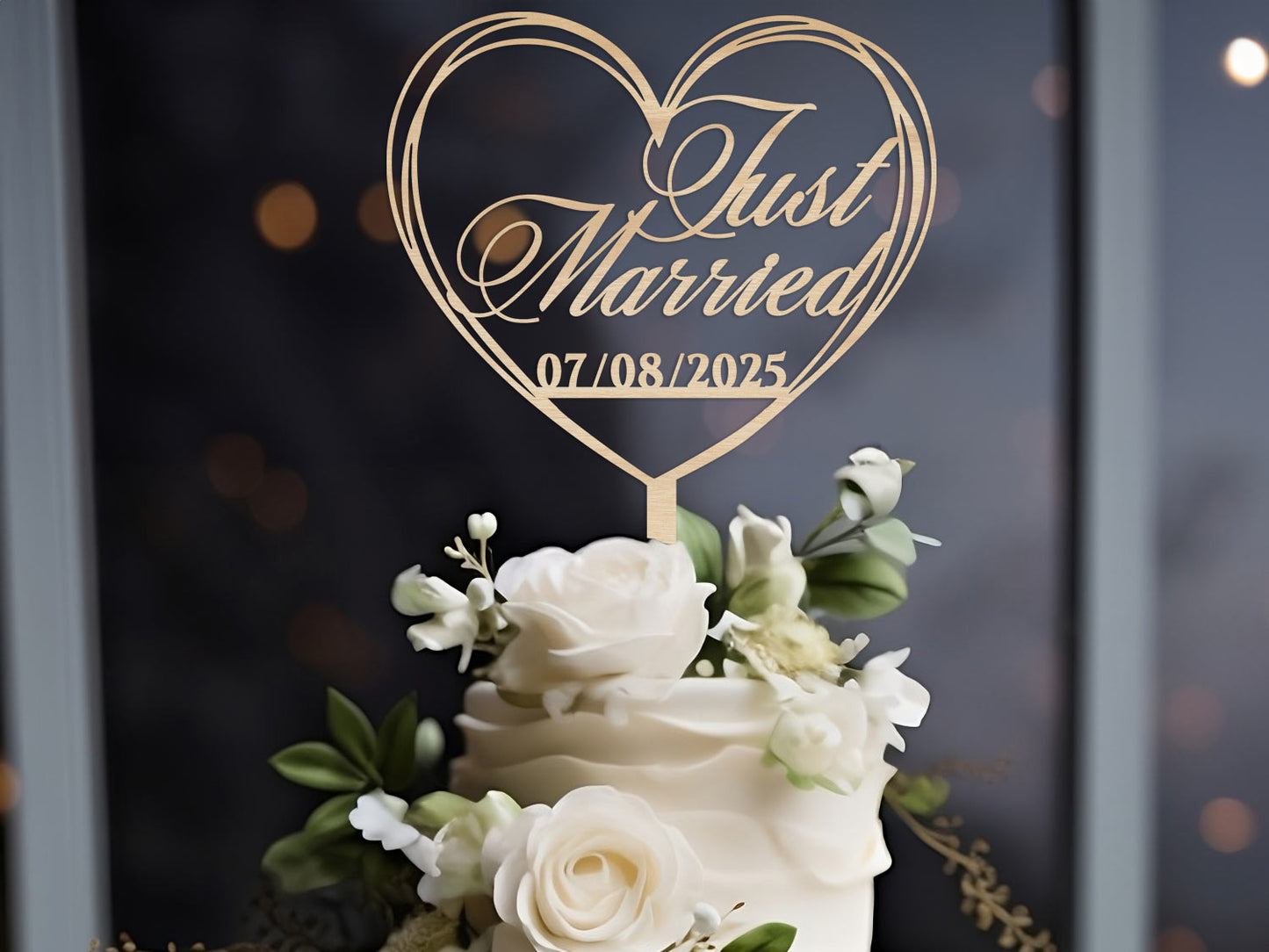 Just Married Cake Topper