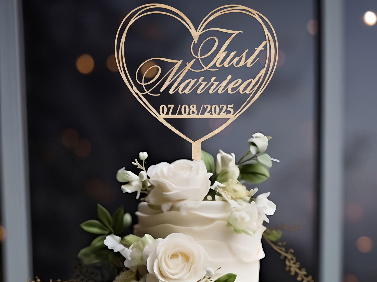 Just Married Cake Topper