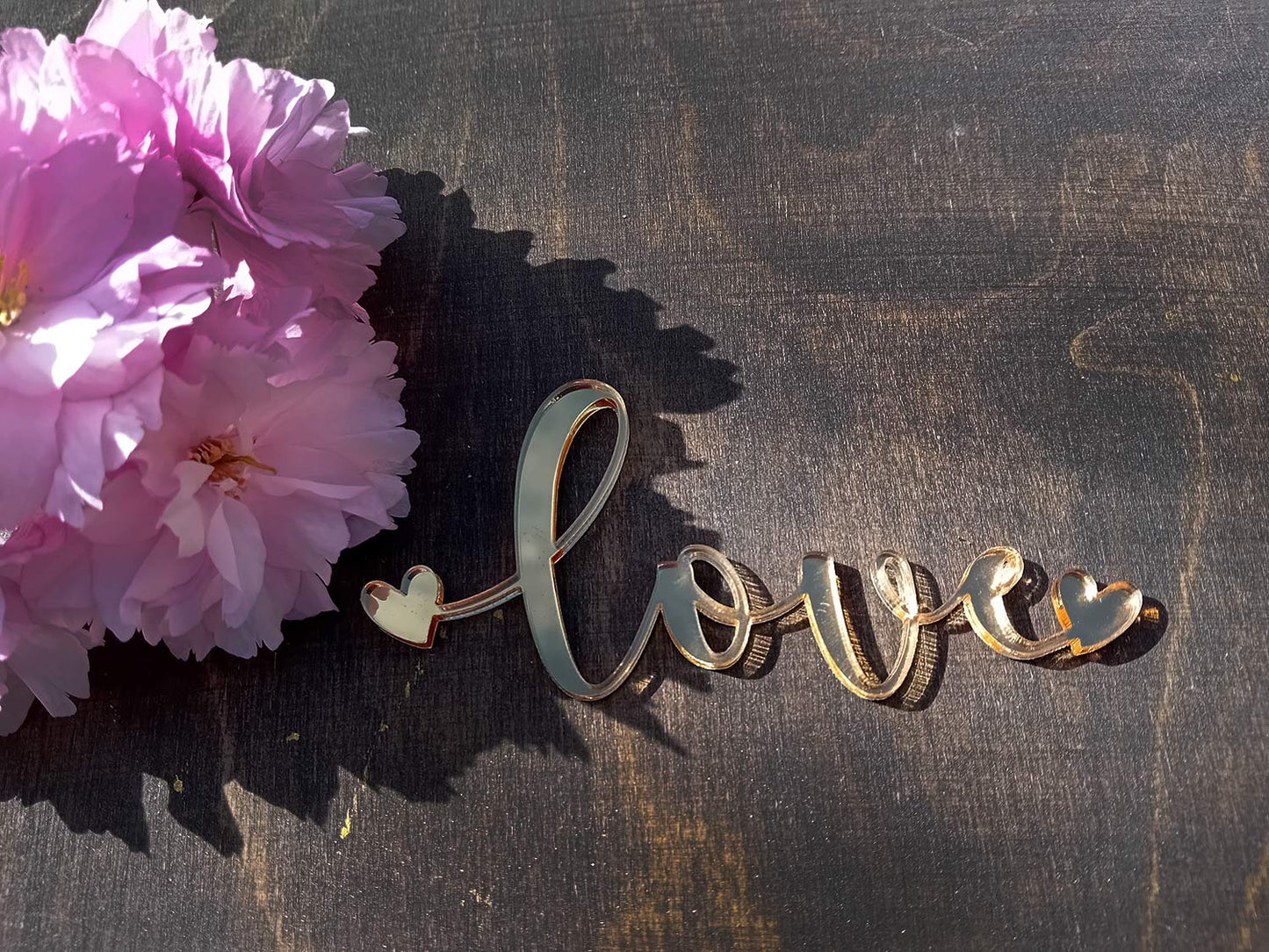 Love Acrylic Front Cake Topper