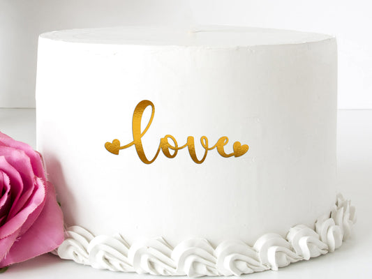 Love Acrylic Front Cake Topper