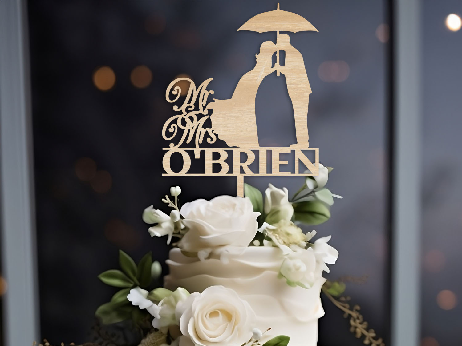 MR MRS Bride and Groom Wedding Cake Topper