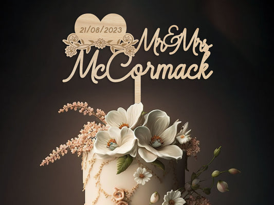 MR AND MRS Wedding Cake Topper