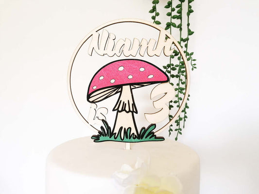 Wild Mushroom Birthday Cake Topper