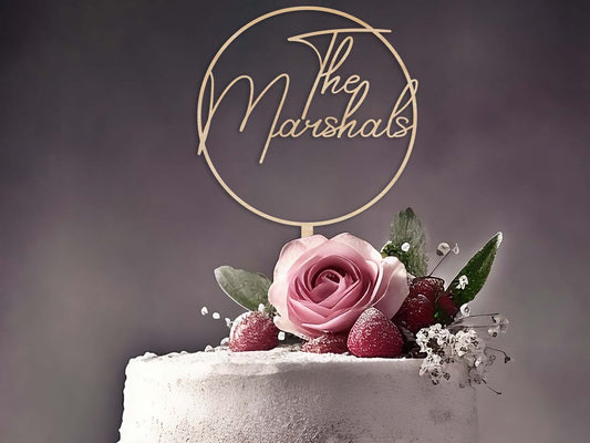 Surname Names Message Wedding Cake Topper