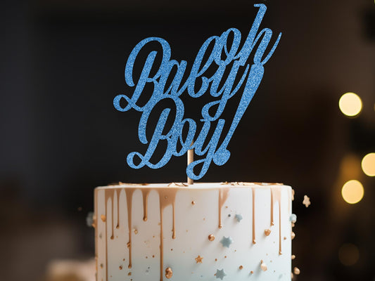 Oh Baby Boy Glitter Cake Topper Ireland