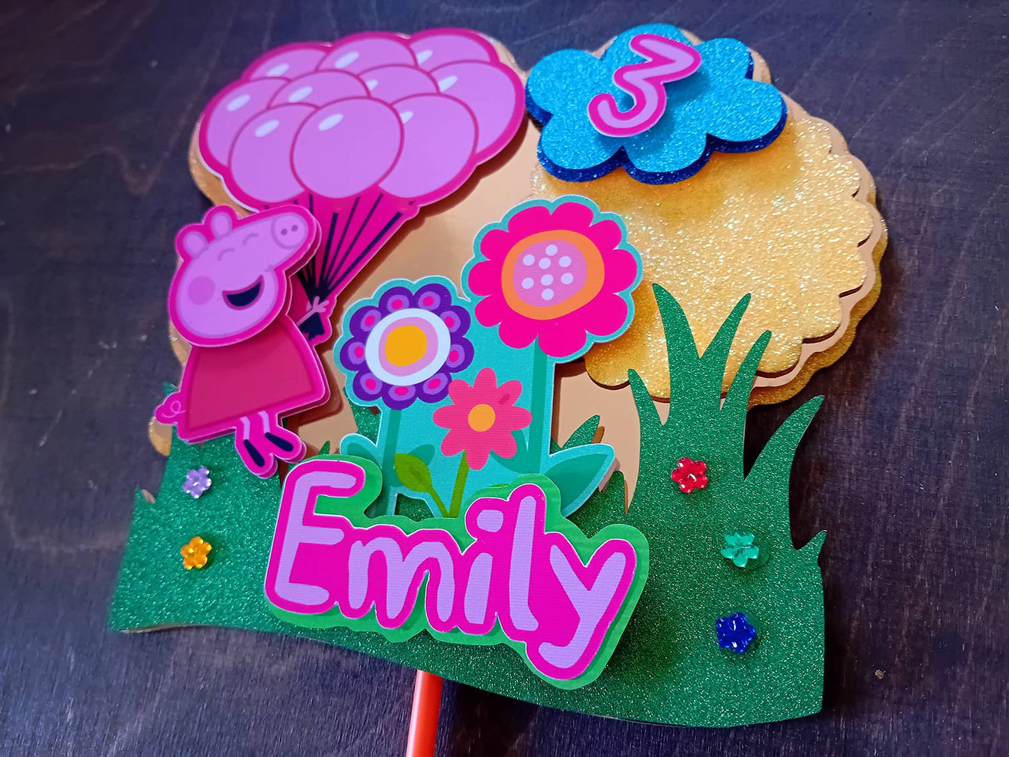 Peppa Pig Birthday Cake Topper 3D