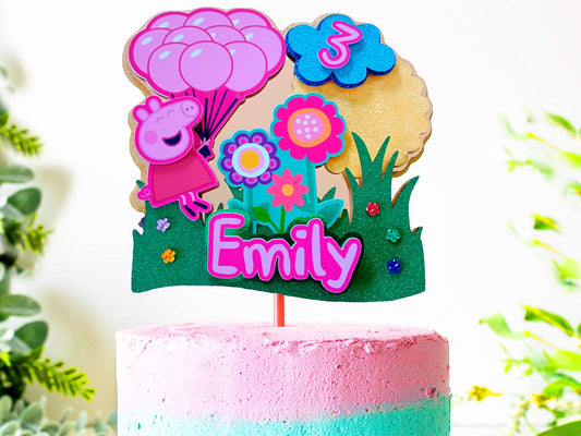 Peppa Pig Birthday Cake Topper 3D