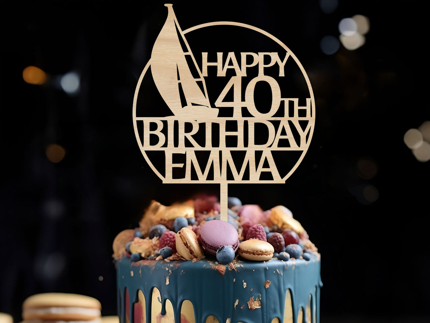 Personalised Birthday Cake Topper for Sailing Fan