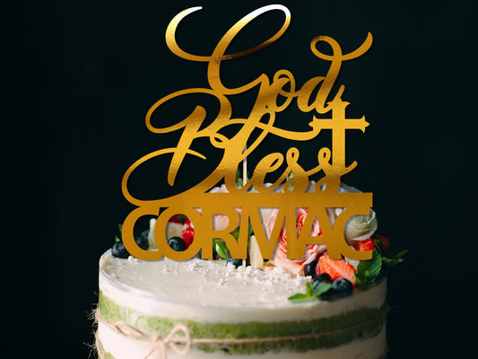 Personalised God Bless Cake Topper