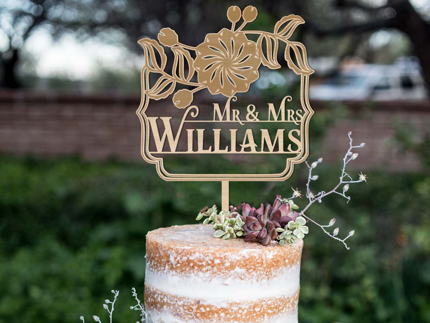 Rustic Wedding Cake Topper