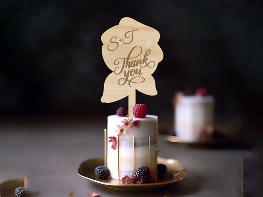Rose Thank You Mini Wedding Cake Topper