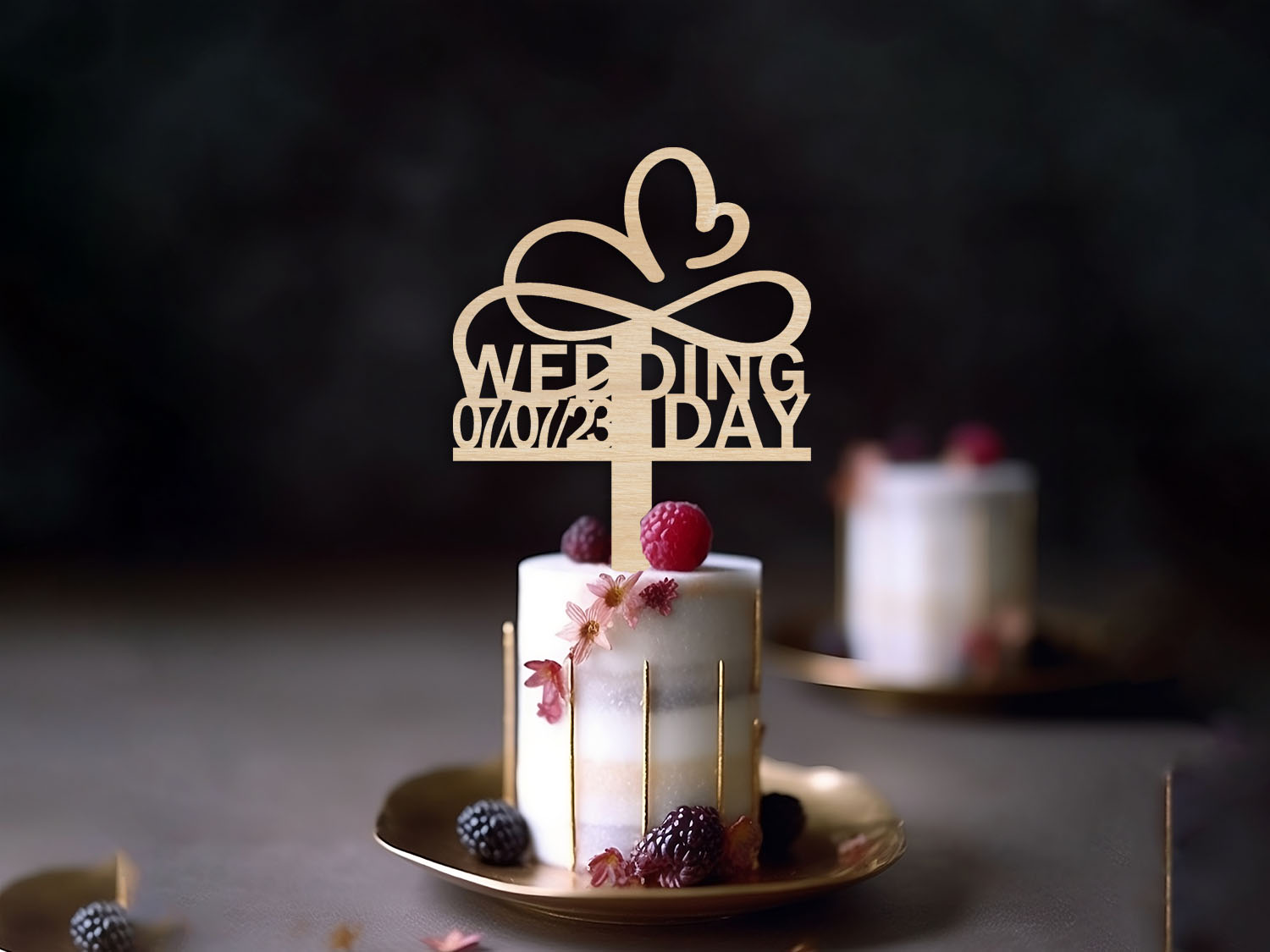 Mini Wedding Day Cake Topper
