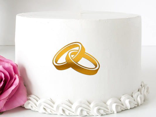 Wedding Rings Acrylic Front Cake Topper