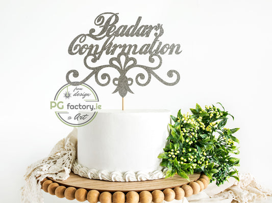 Personalised Confirmation Glitter Cake Topper - PG Factory
