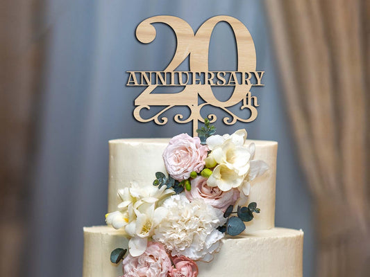 20th Anniversary Cake Topper