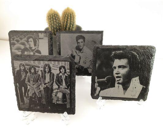 Set of 4 engraved slate coasters - PG Factory