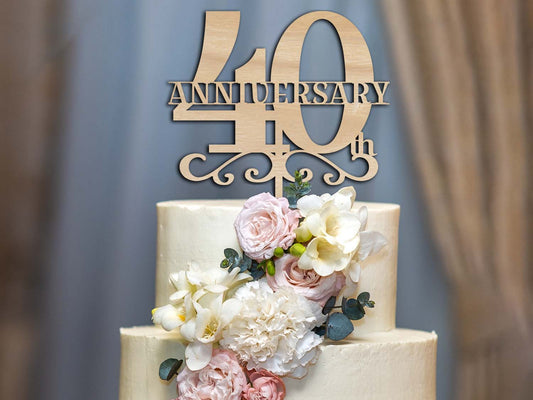 40th Anniversary Cake Topper