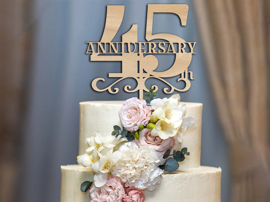 45th Anniversary Cake Topper