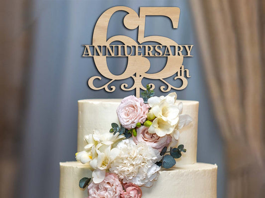 65th Anniversary Cake Topper