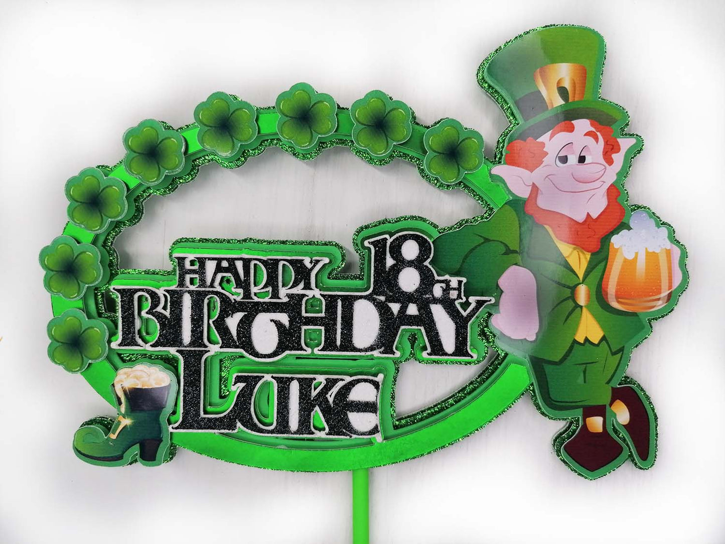 St Patrick Shamrock Cake Topper