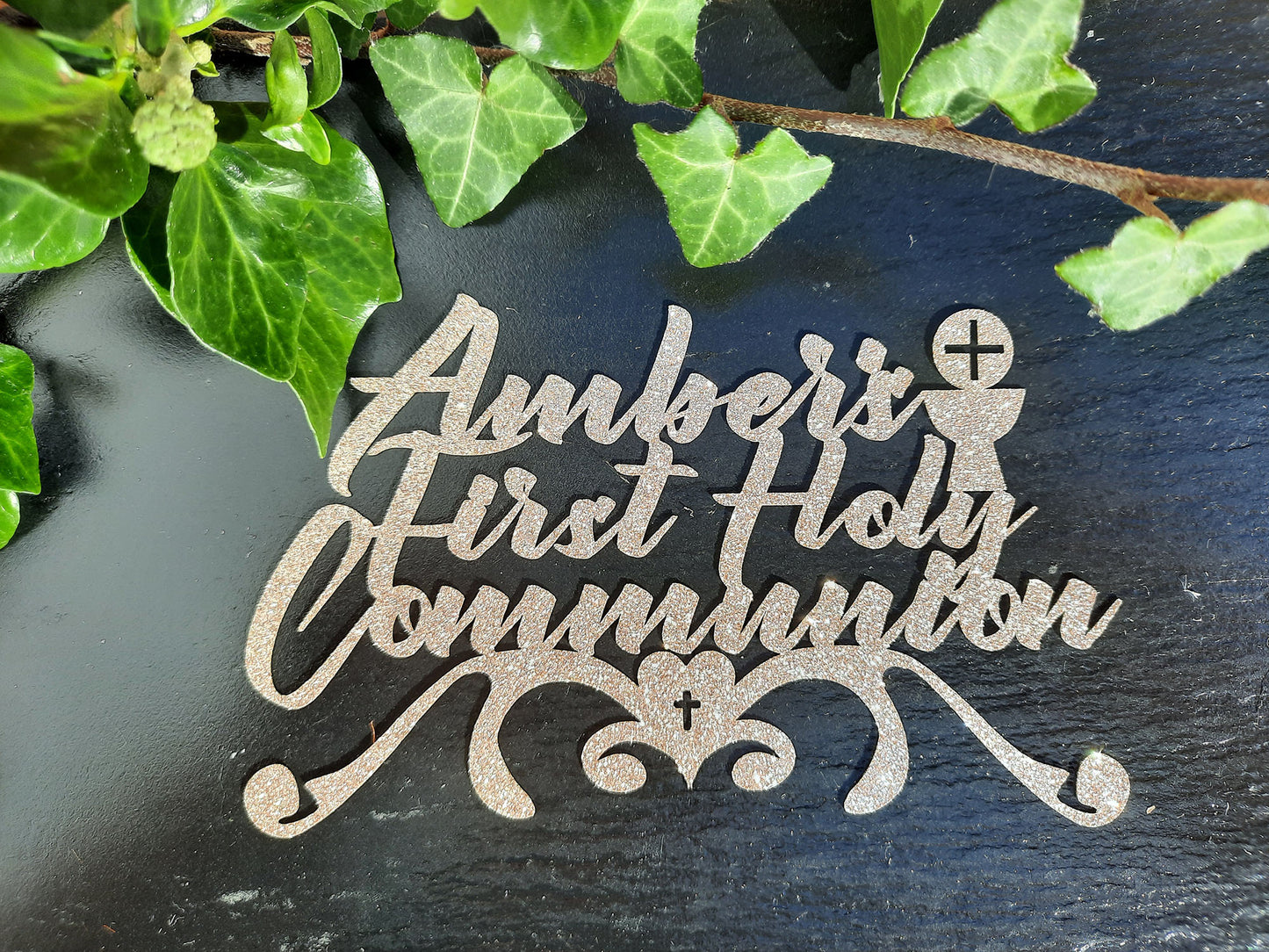 Personalised Holy Communion Glitter Cake Topper - PG Factory