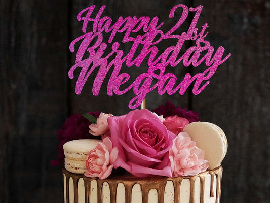 Happy Birthday Glitter Cake Topper Made in Dublin - Ireland.