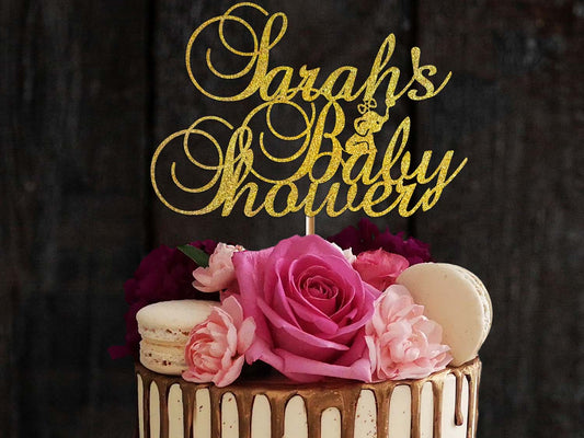 Baby Shower Glitter Cake Topper Made in Dublin - Ireland.