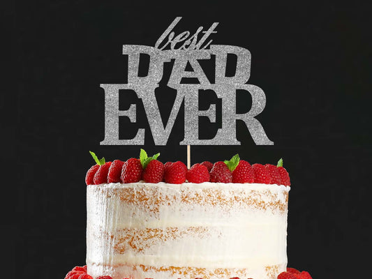 Best Dad Ever Glitter Cake Topper Ireland