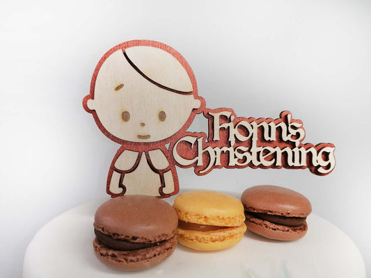 Christening Personalised Cake Topper for Boy
