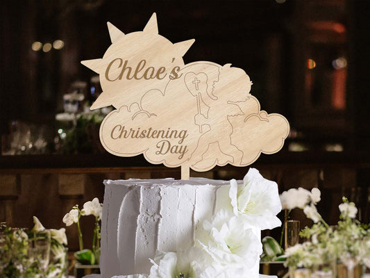 Christening Day Cake Topper with angel ireland
